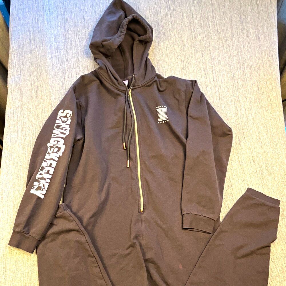 Savage X Fenty Forever Savage Hooded Onepiece Jumpsuit Lounge One Piece XL Flaw
